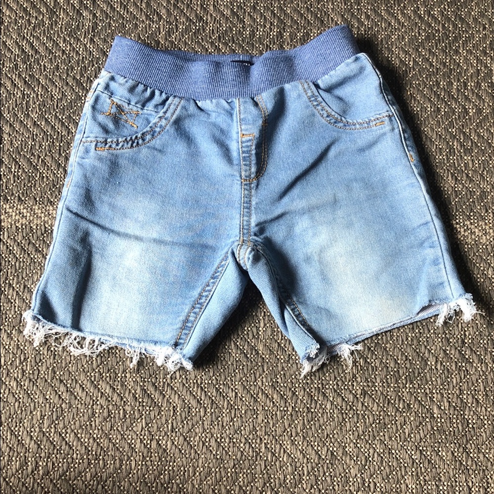 Light Blue Denim-Style Kids Shorts with Elastic Waistband - 36m